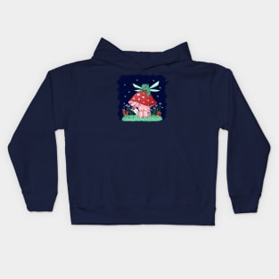 Fairy frog on a mushroom Kids Hoodie